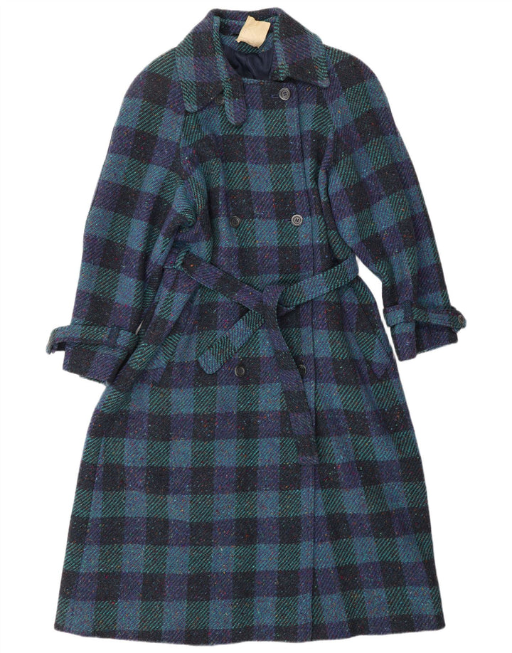 BLARNEY WOOLEN MILLS Γυναικείο παλτό με διπλό στήθος UK 12 Medium Blue Classic