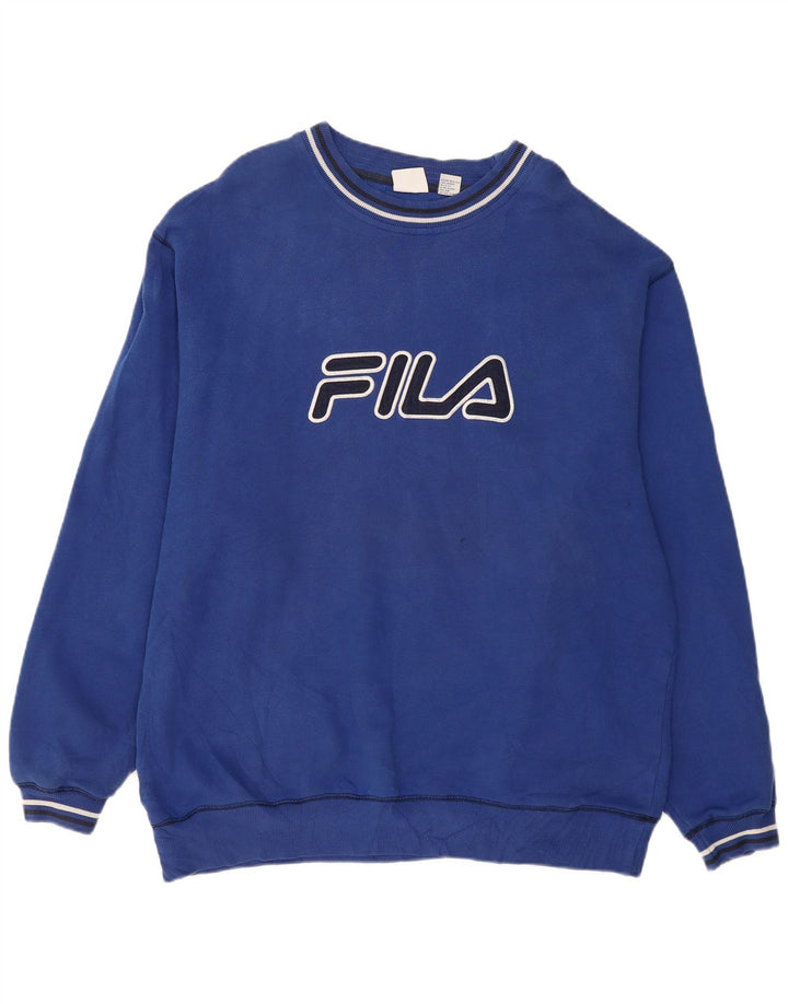 Ανδρικό γραφικό φούτερ FILA Jumper 2XL Μπλε βαμβακερό