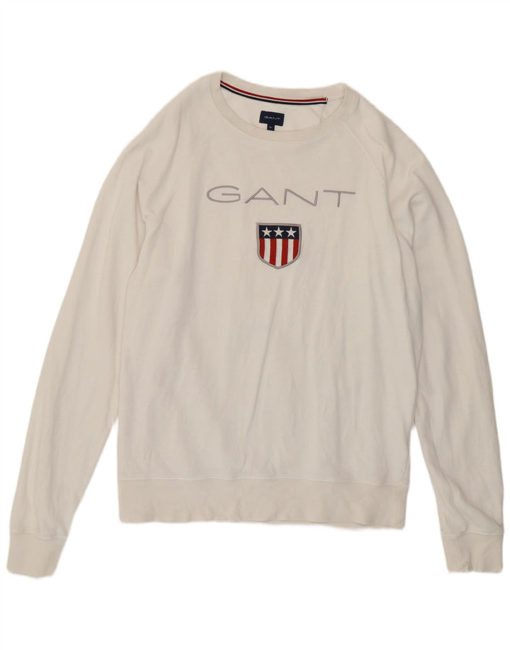Ανδρικό γραφικό φούτερ Gant Jumper XL Λευκό βαμβακερό