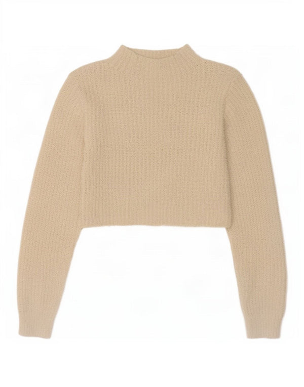 Zara γυναικείο πουλόβερ με λαιμόκοψη χελώνας UK 10 Small Off White Polyester