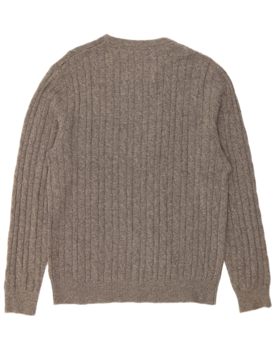 JACK WILLS Ανδρικό πουλόβερ με λαιμόκοψη XL Γκρι Μαλλί Merino