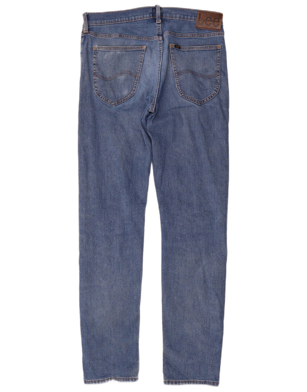 Lee Mens Regular Straight Jeans W32 L34 Blue Cotton