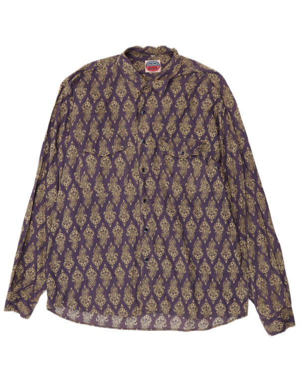 Vintage Ανδρικό Πουκάμισο 2XL Μωβ Paisley Βαμβακερό