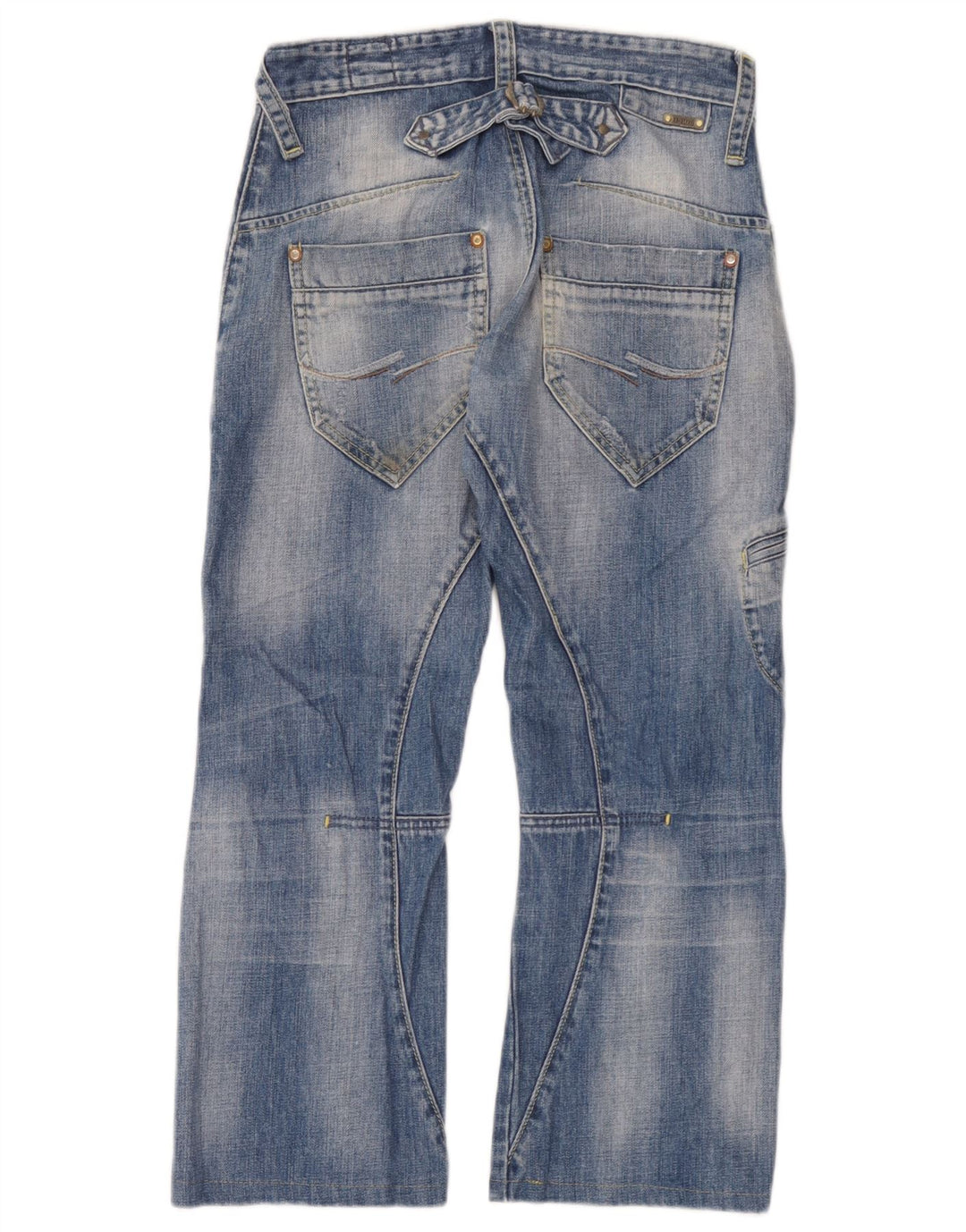 Jack & Jones Mens Cargo Distressed Cropped Jeans W30 L25 Blue