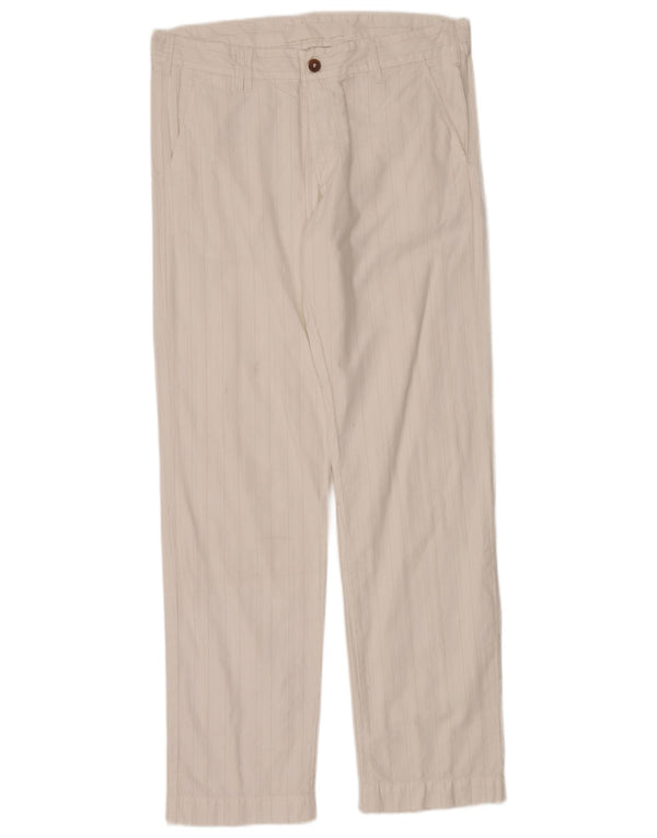 Marlboro Classics Ανδρικό ίσιο παντελόνι Chino W36 L34 Λευκό βαμβακερό ριγέ