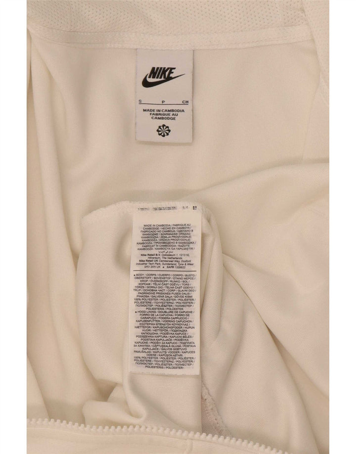 Ανδρικό πουλόβερ Nike με φερμουάρ με κουκούλα, μικρό λευκό χρώμα από πολυεστέρα