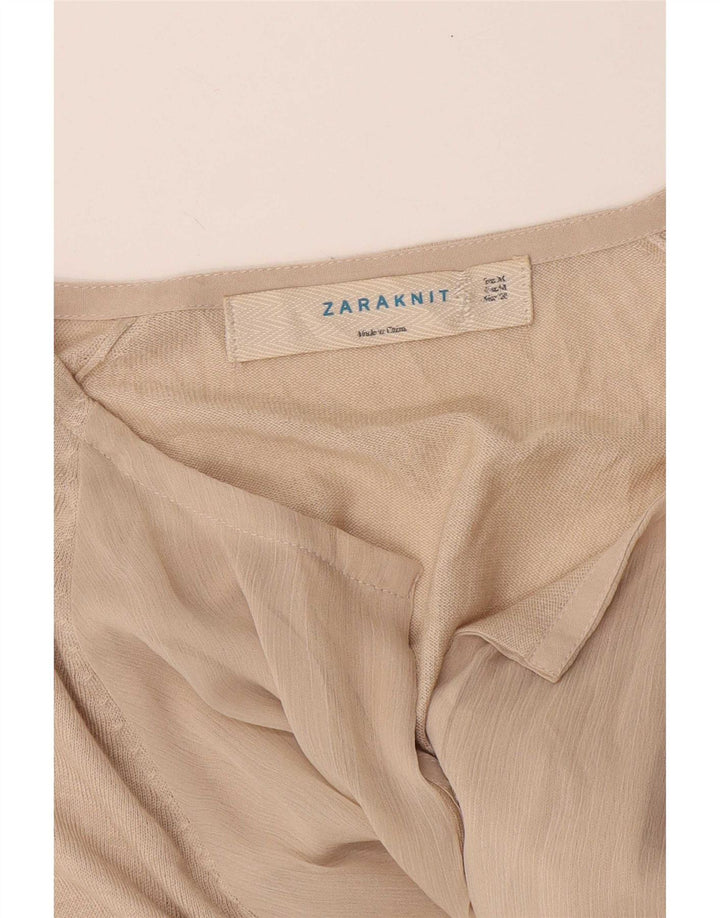 Zara Γυναικεία μακρυμάνικη ζακέτα UK 12 Medium Beige