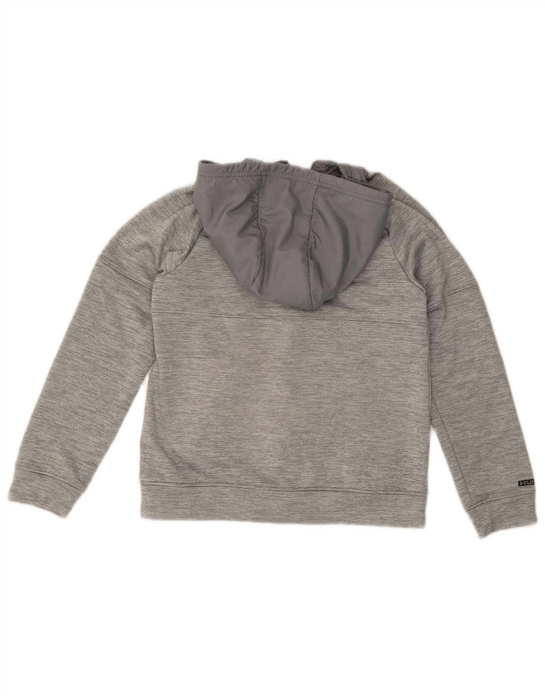 UNDER ARMOUR Boys Zip Hoodie Sweater 9-10 Years Medium  Grey Colourblock