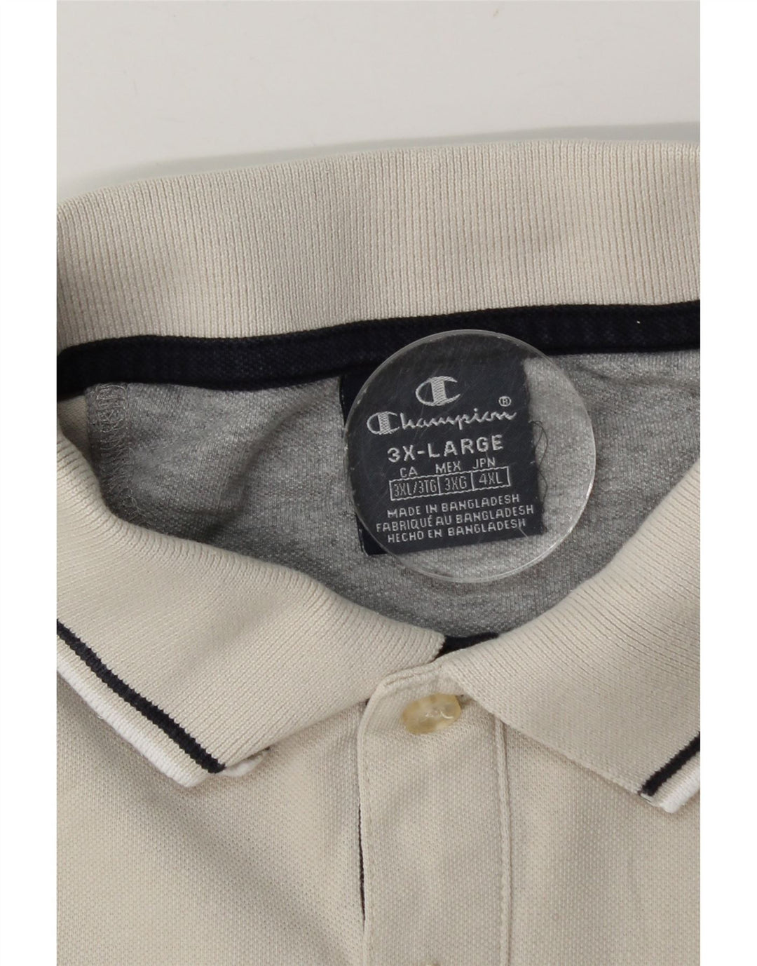 Ανδρικό μπλουζάκι πόλο Champion 3XL Off White