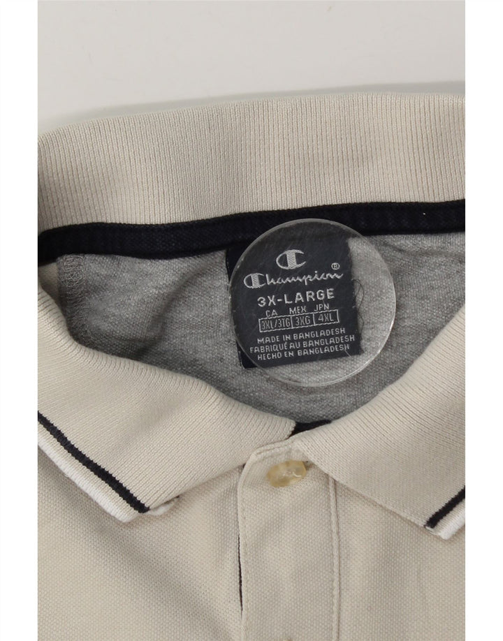 Ανδρικό μπλουζάκι πόλο Champion 3XL Off White