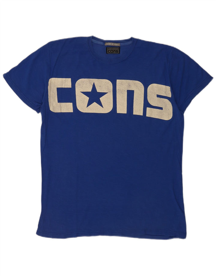 Ανδρικό γραφικό T-Shirt Converse Top Large Blue