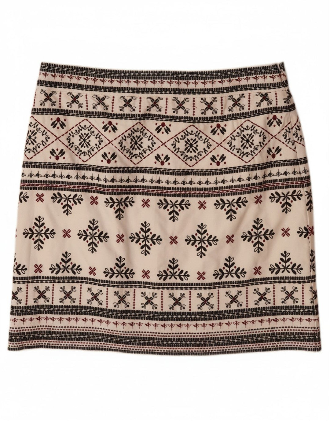 WHITE STUFF Γυναικεία μίνι φούστα UK 10 Small W32 Off White Fair Isle Cotton