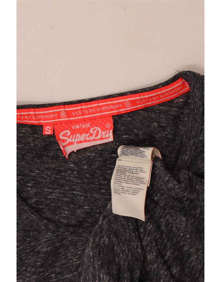 Γυναικείο γραφικό γιλέκο Superdry Κορυφαίο UK 10 μικρού γκρι πολυεστέρα