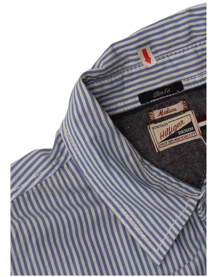 TOMMY HILFIGER Ανδρικό πουκάμισο Slim Fit Βαμβακερό μεσαίο μπλε ριγέ