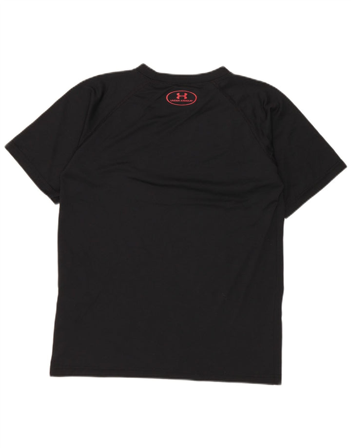 Under Armour Boys Heat Gear Graphic T-shirt Top 9-10 Years Medium Black