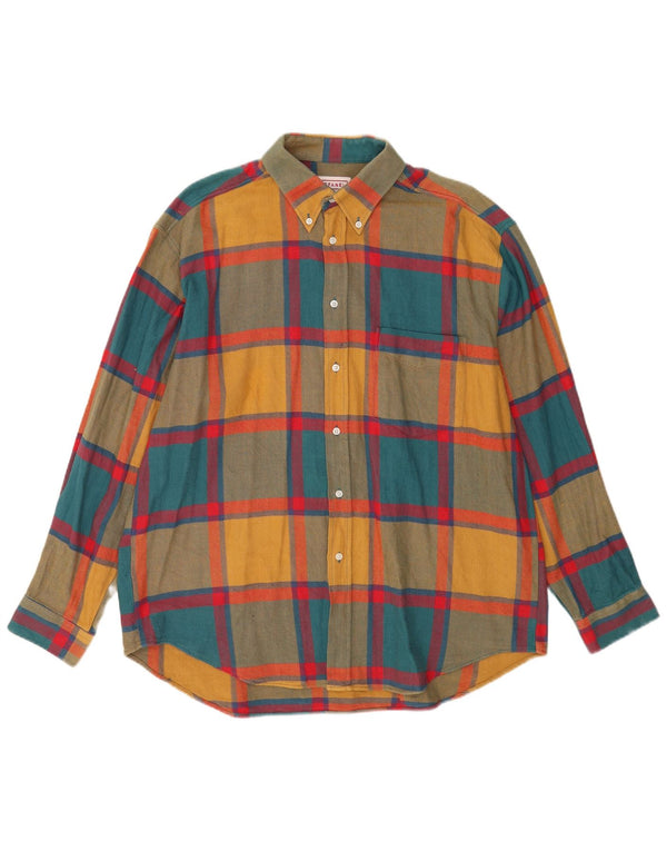 STEFANEL Mens Flannel Shirt XL Multicoloured Check Cotton