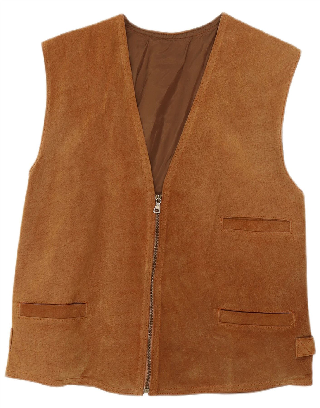 VINTAGE Γυναικείο Suede Gilet UK 18 XL Καφέ
