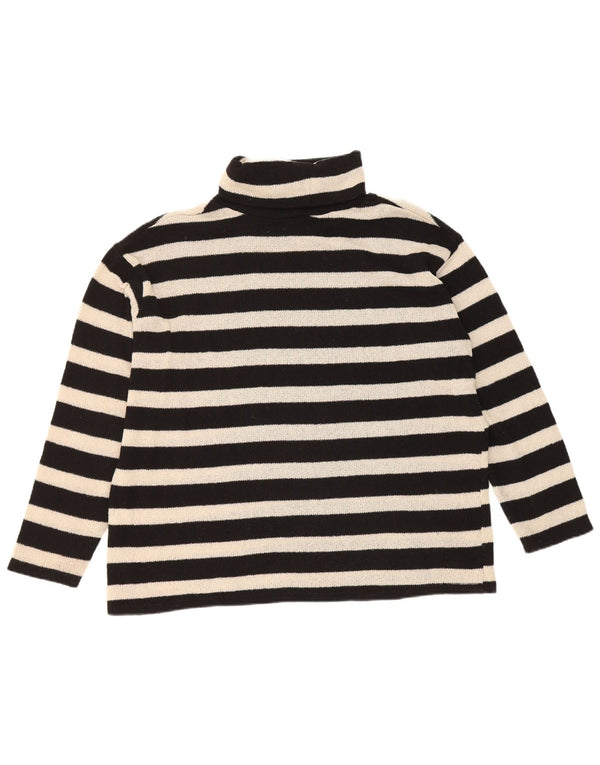 Zara Womens Oversized Roll Neck Jumper Sweater UK 10 Small Black Striped