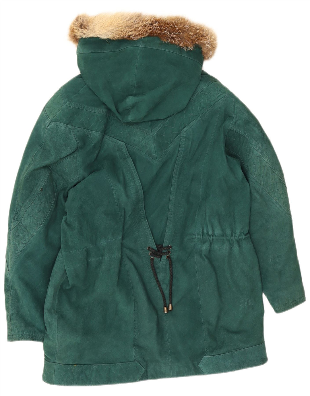 Vintage Γυναικείο Suede Oversized Jacket Parka IT 40 Small Green Leather