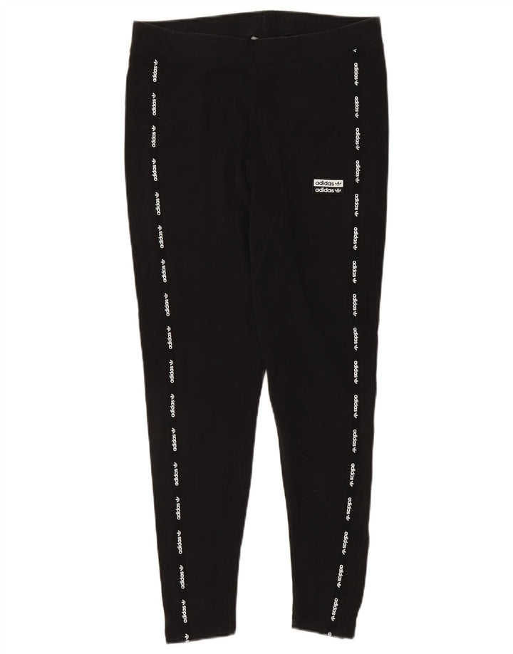 Γυναικείο γραφικό κολάν ADIDAS UK 18 XL Μαύρο βαμβακερό