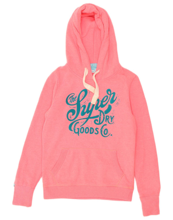 Superdry Γυναικείο Γραφικό Hoodie Jumper UK 6 XS Pink Polyester