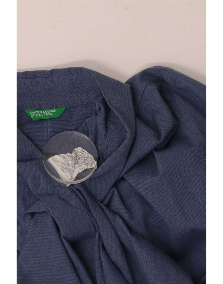 Γυναικείο πουκάμισο Benetton UK 16 Large Navy Blue Cotton