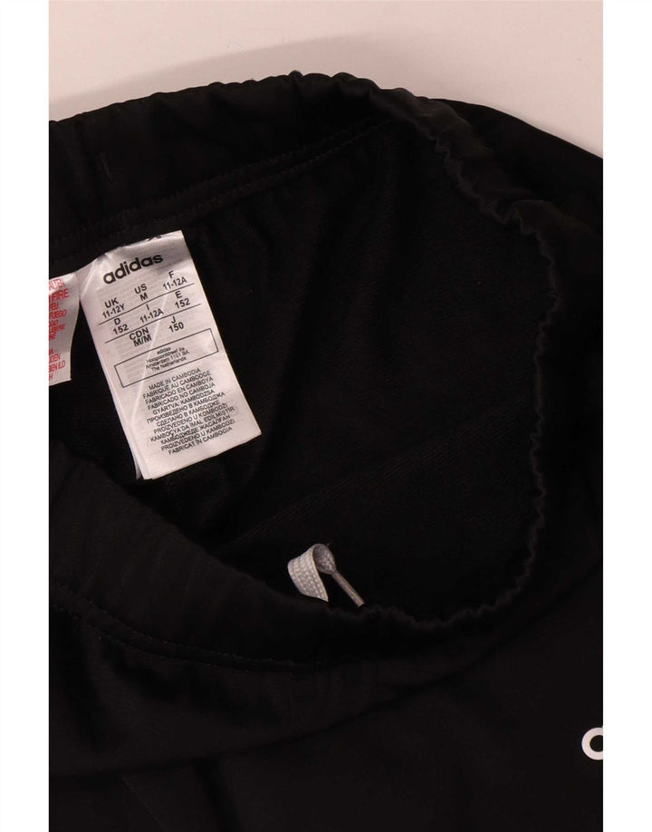 Adidas Boys Tracksuit Trousers Joggers 11-12 Years Black Polyester