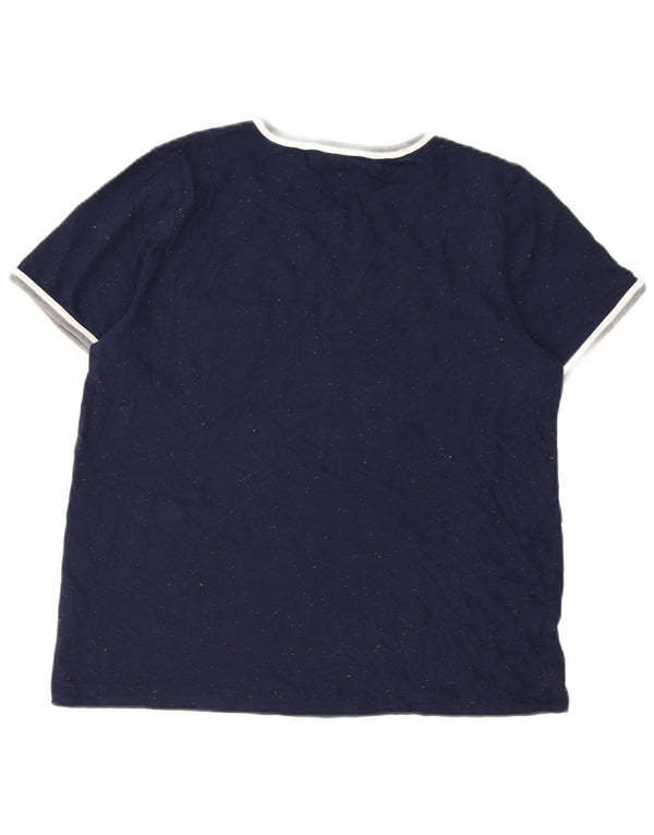 J. Crew Womens T-Shirt Top UK 16 Large Navy Blue Flecked Cotton