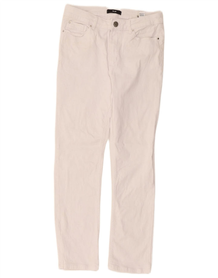 Marks & Spencer Γυναικεία Slim Jeans UK 12 Medium W30 L27 White Cotton