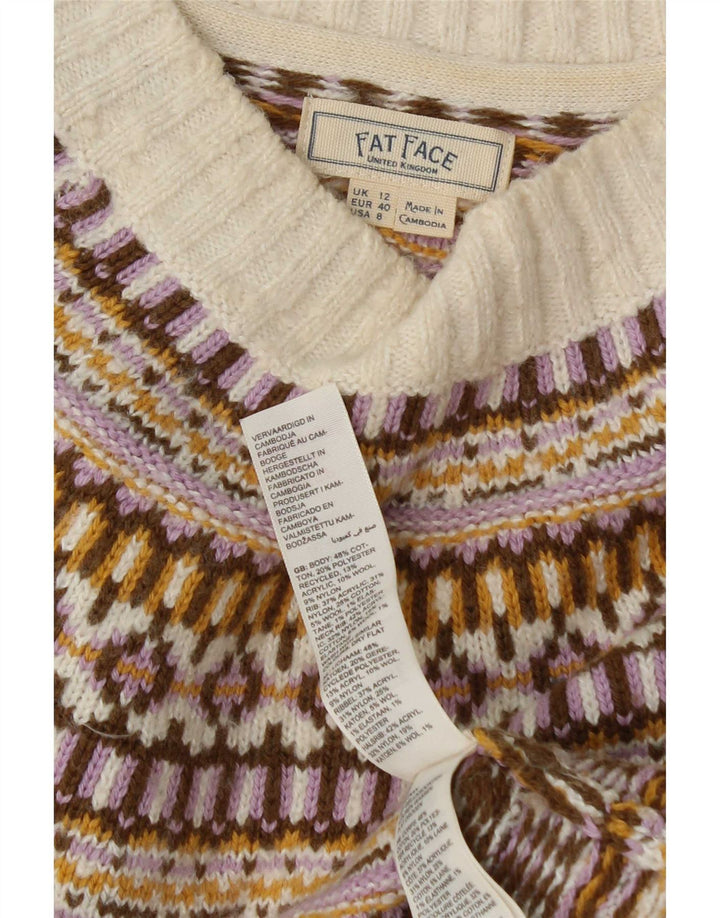 Fat Face Γυναικείο πουλόβερ με λαιμόκαυμα UK 12 Medium πολύχρωμο