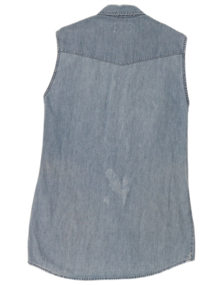 Mustang Γυναικείο Αμάνικο Τζιν Φόρεμα UK 14 Medium Blue