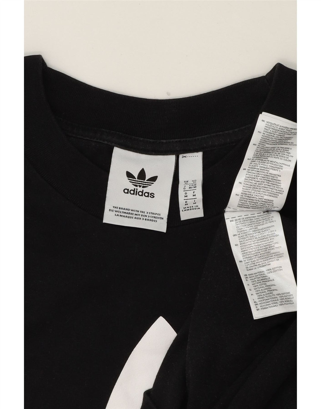 ADIDAS Mens Graphic T-Shirt Top Medium Black Cotton Vintage Adidas and Second-Hand Adidas from Messina Hembry 