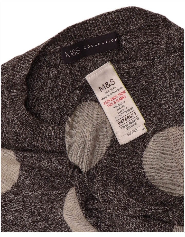 Marks & Spencer Γυναικείο πουλόβερ με λαιμόκοψη UK 8 Small Grey Pot