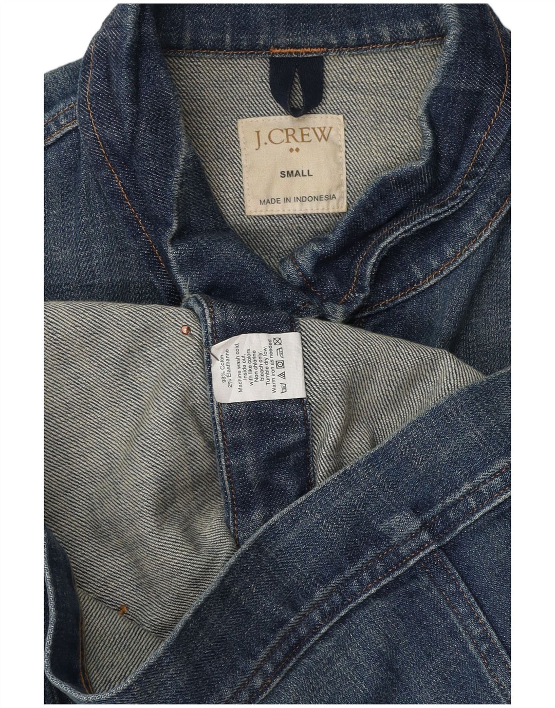 J. CREW Γυναικείο Τζιν Μπουφάν UK 10 Small Blue Cotton