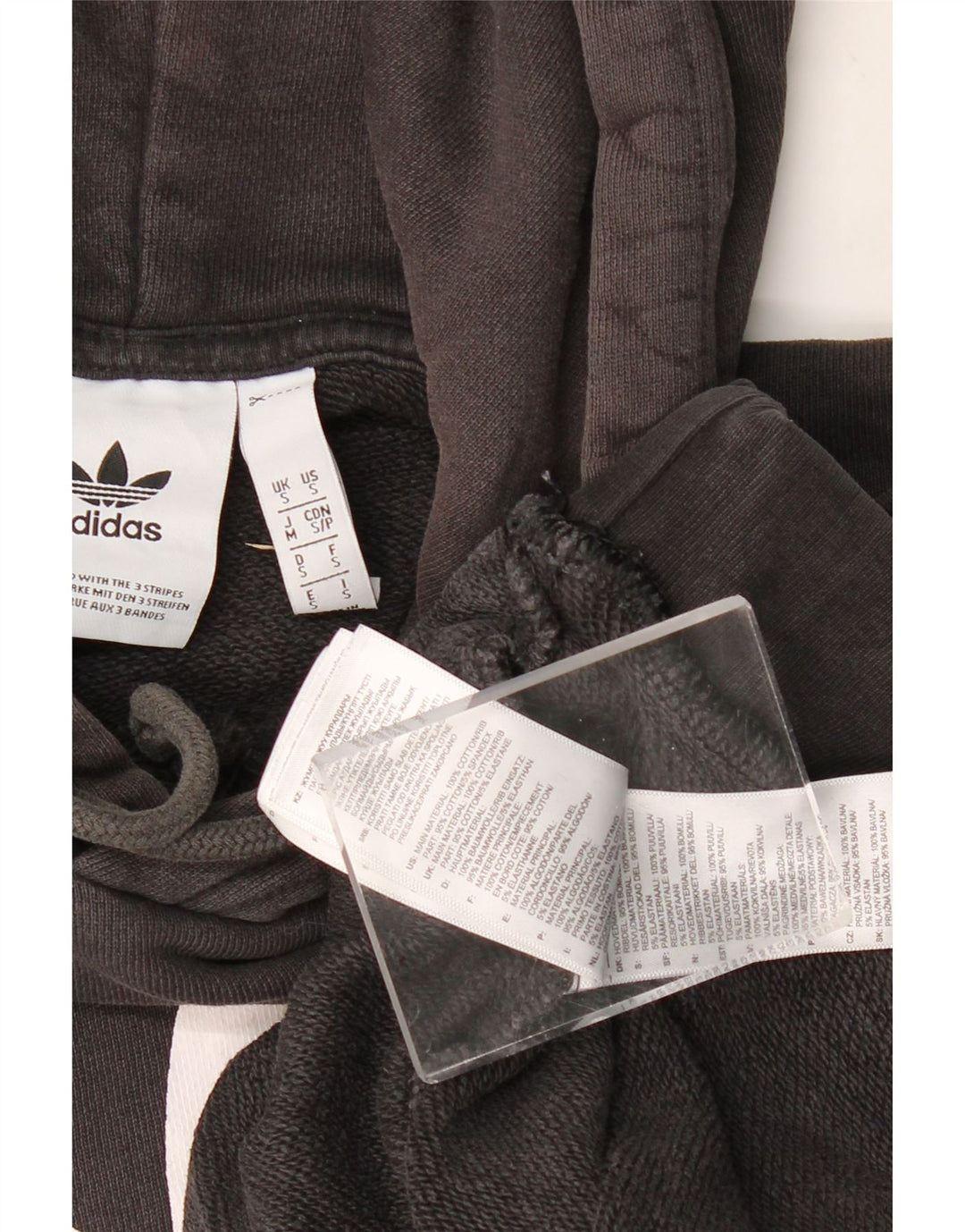 Ανδρικό γραφικό κουκούλα ADIDAS Μικρό μαύρο βαμβακερό