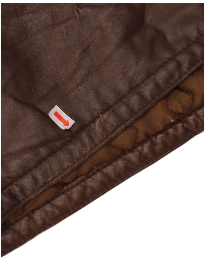 VINTAGE Ανδρικό Δερμάτινο Μπουφάν IT 56 3XL Καφέ