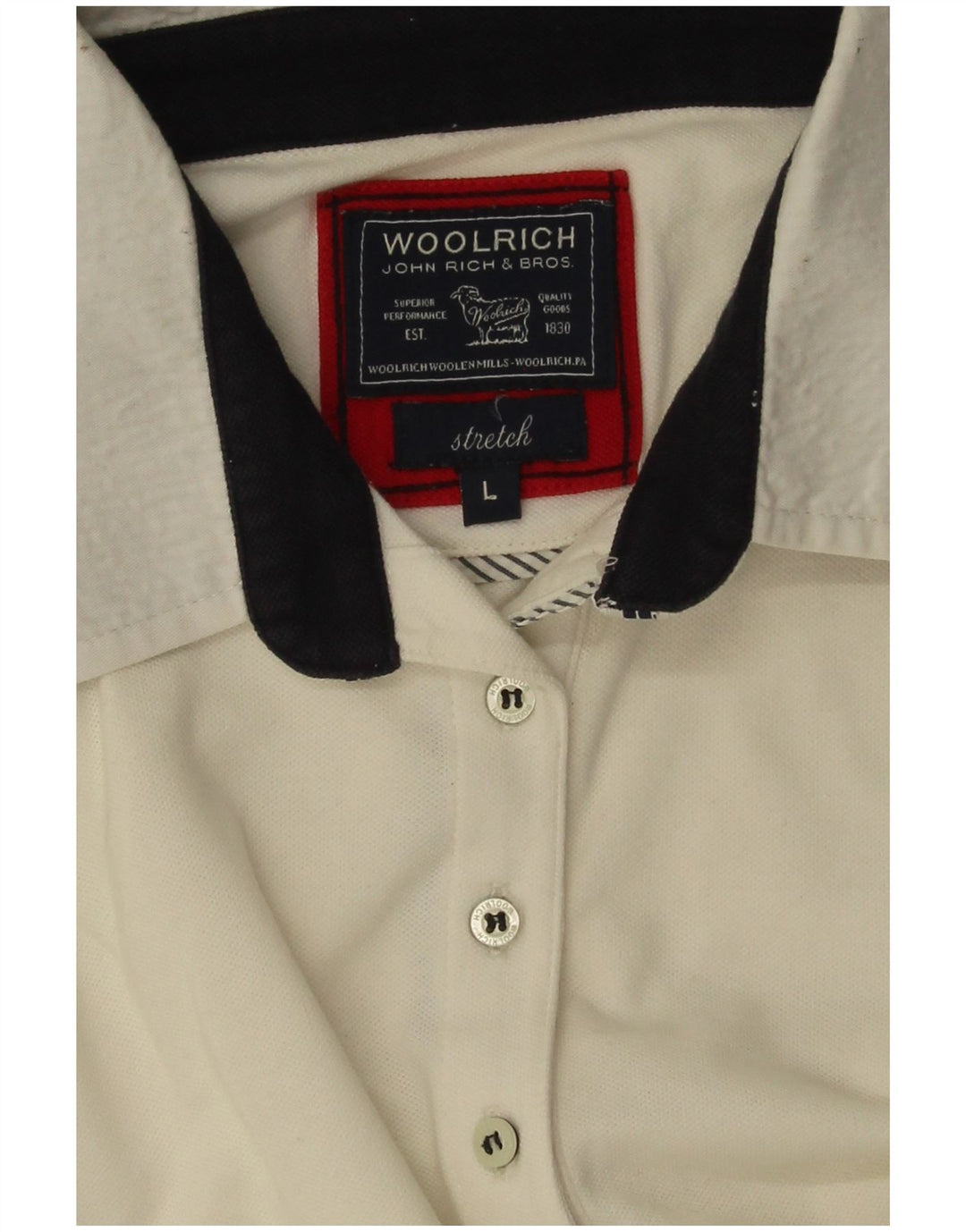 Woolrich γυναικείο μπλουζάκι πόλο UK 14 μεγάλο σε λευκό
