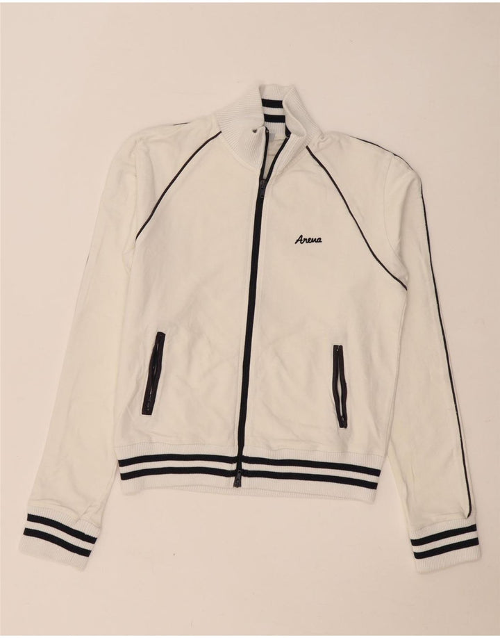 Γυναικεία αθλητική φόρμα Arena Top Jacket UK 10 Small White Cotton