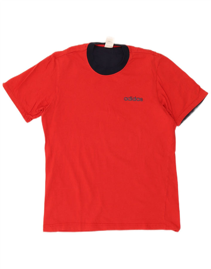 Ανδρικό γραφικό T-Shirt Adidas Top Μεσαίο κόκκινο βαμβακερό