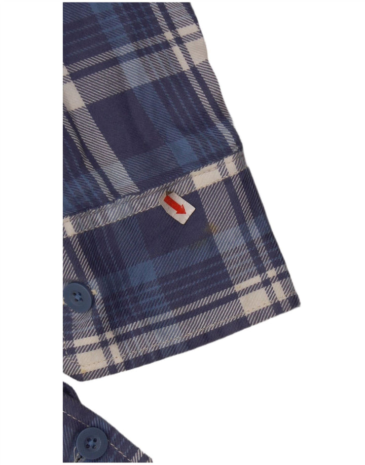 Γυναικείο φανελένιο πουκάμισο SUPERDRY UK 6 XS Blue Check Cotton