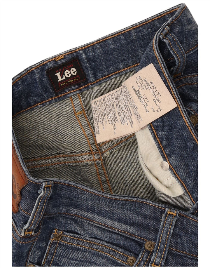 Lee Mens Marion Straight Jeans W30 L31 Blue Cotton