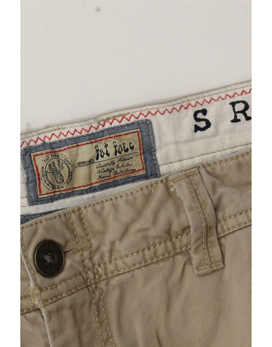 FAT FACE Ανδρικό ίσιο παντελόνι Chino W34 L33 Μπεζ βαμβακερό