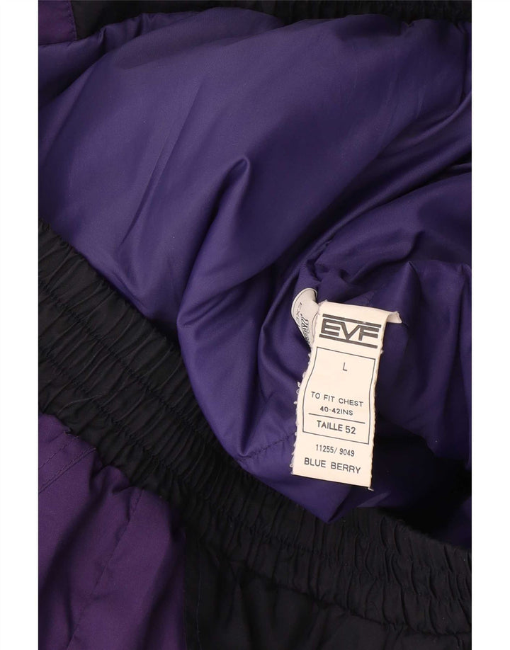 EVF Ανδρικό μπουφάν σκι με κουκούλα UK 40 Large Purple Colorblock Polyester