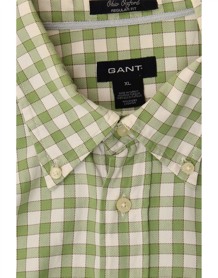 Ανδρικό πουκάμισο Gant Regular Fit XL Πράσινο βαμβακερό Gingham