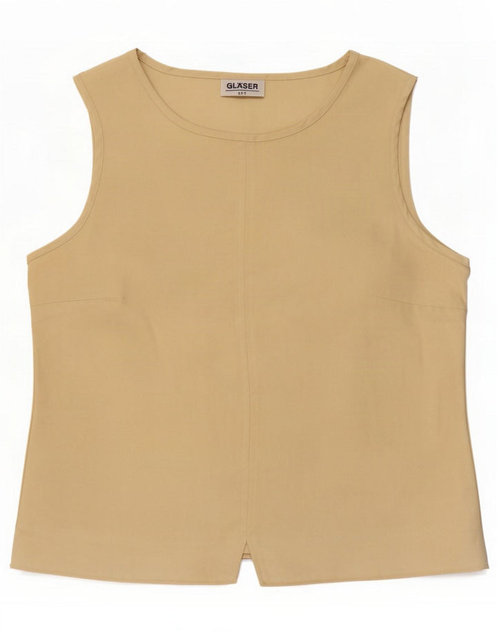 Glaser Γυναικείο Γιλέκο Κορυφή UK 14 Medium Beige Polyester