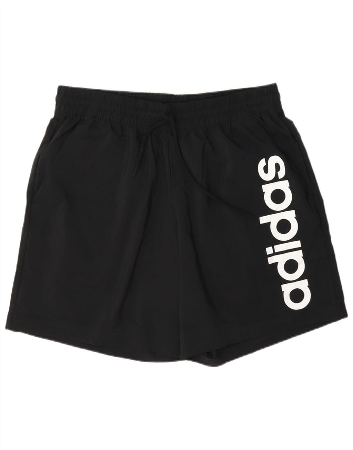 Ανδρικό γραφικό αθλητικό σορτς Adidas μεγάλο μαύρο πολυεστέρα