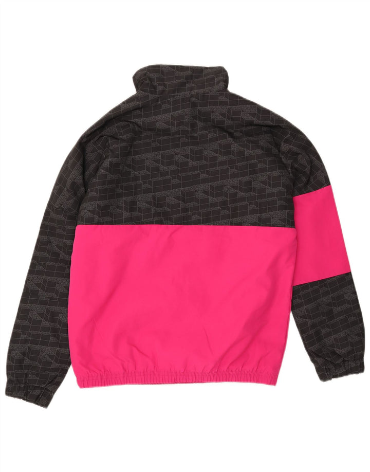 ADIDAS Girls Graphic Anorak Jacket 11-12 Years Pink Colourblock Polyester