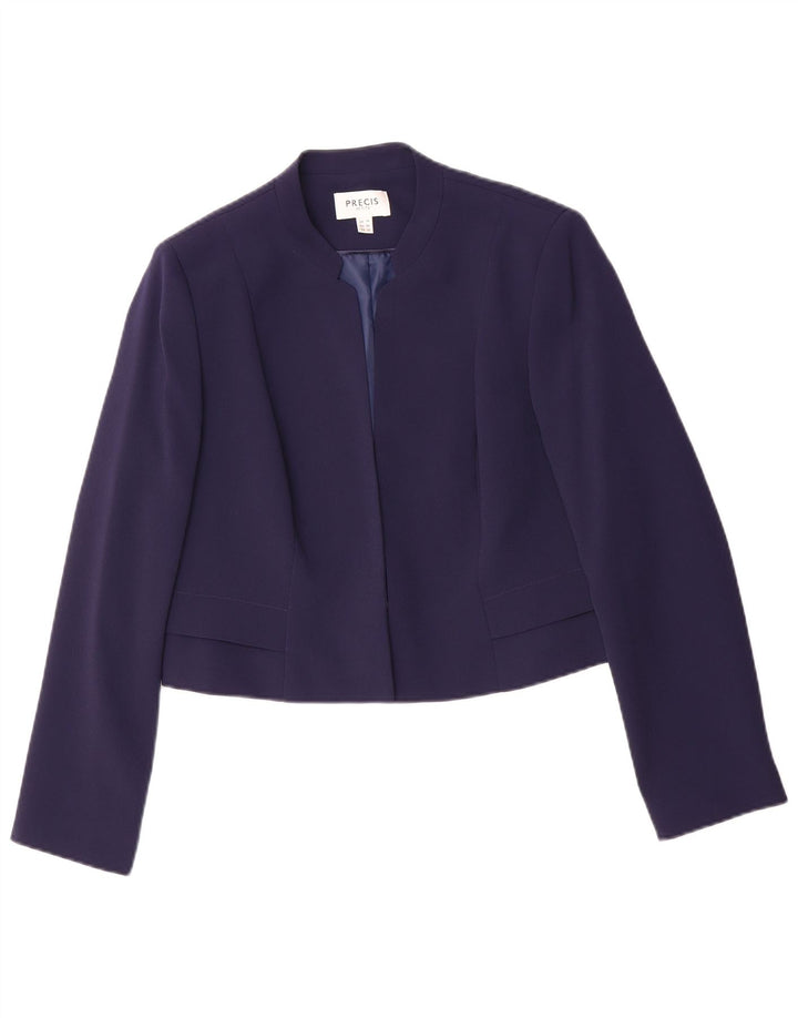 PRECIS Γυναικείο Crop Open Blazer Jacket UK 14 Medium Navy Blue Polyester