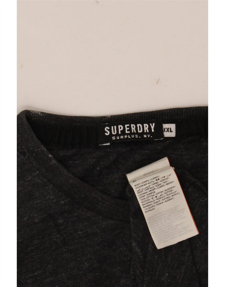 Ανδρικό μακρυμάνικο SUPERDRY Μπλουζάκι 2XL Γκρι βαμβακερό