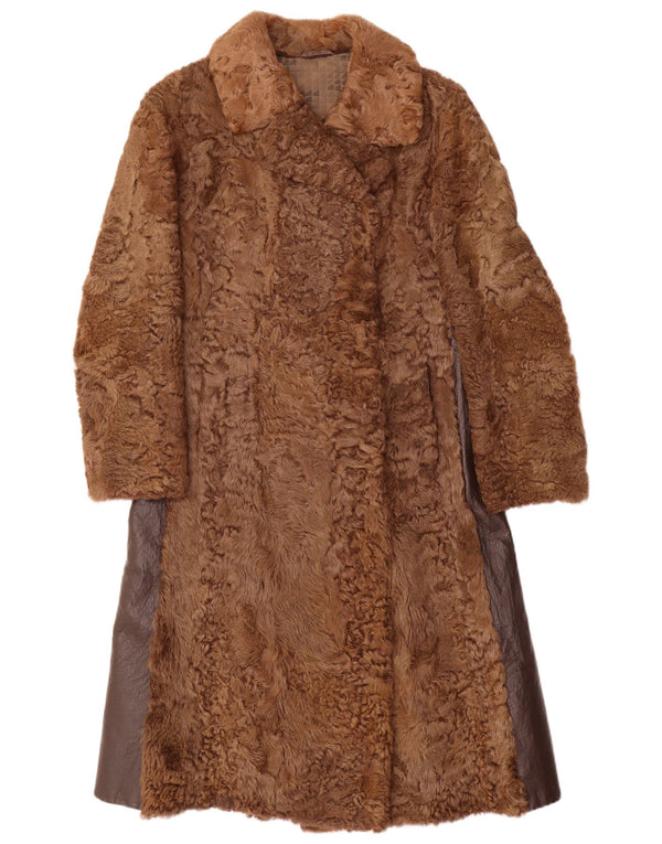 VINTAGE Γυναικείο Γούνινο Πανωφόρι UK 10 Small Brown